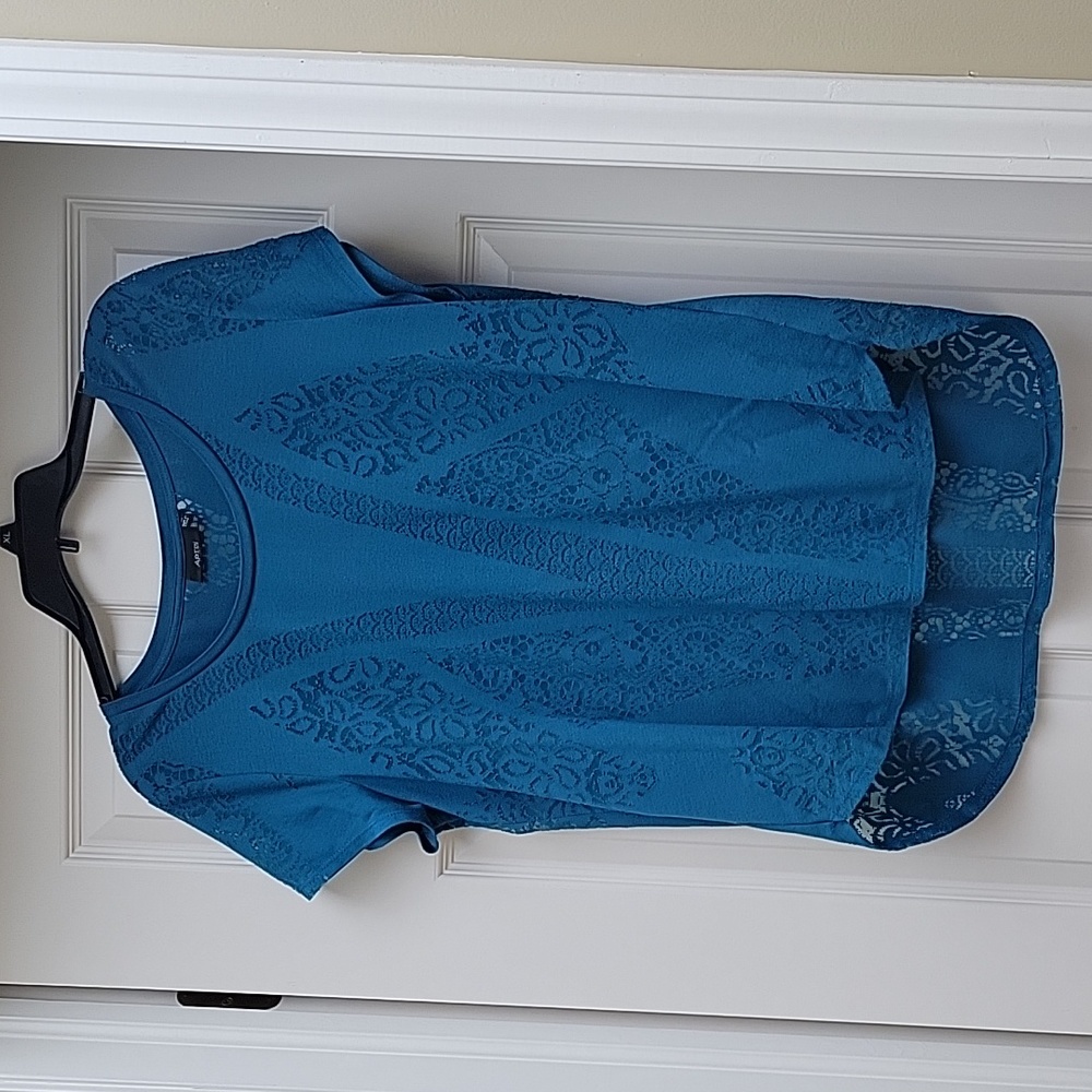 EUC Apt 9 Teal burnout hi-low shirt XL